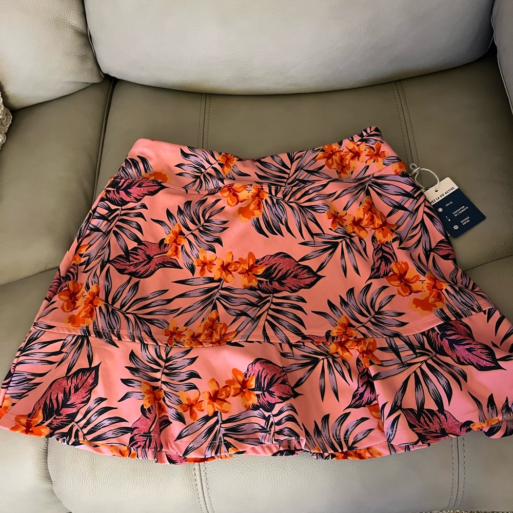 Tommy Bahama Pink Tropical Print Skater Skirt